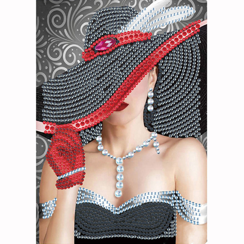 Temperament Woman - Special Shaped Drill Diamond Painting 30*40CM