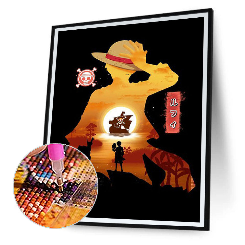 Luffy Silhouette 30*40CM(Canvas) Full Square Drill Diamond Painting