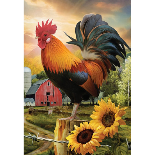 Sunflower Rooster - Full Round Drill Diamond Painting 50*60CM