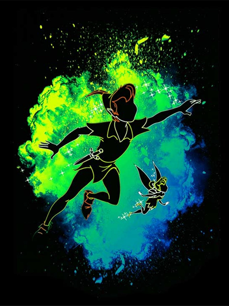 Silhouette Wonderful Fairy Tinkerbell - Full Round Drill Diamond Painting 30*40CM