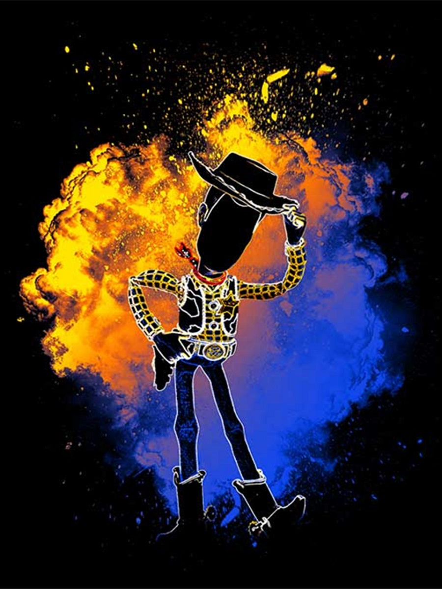 Silhouette Cowboy - Full Round Drill Diamond Painting 30*40CM