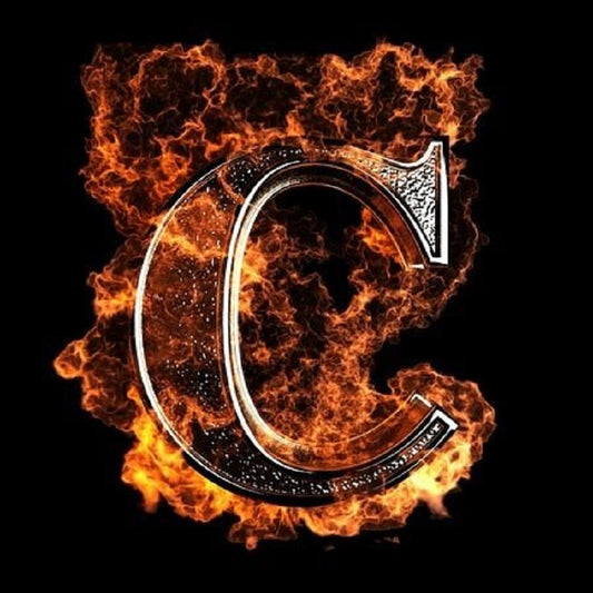 Flame Letter C - Full Round Drill Diamond Painting 30*30CM