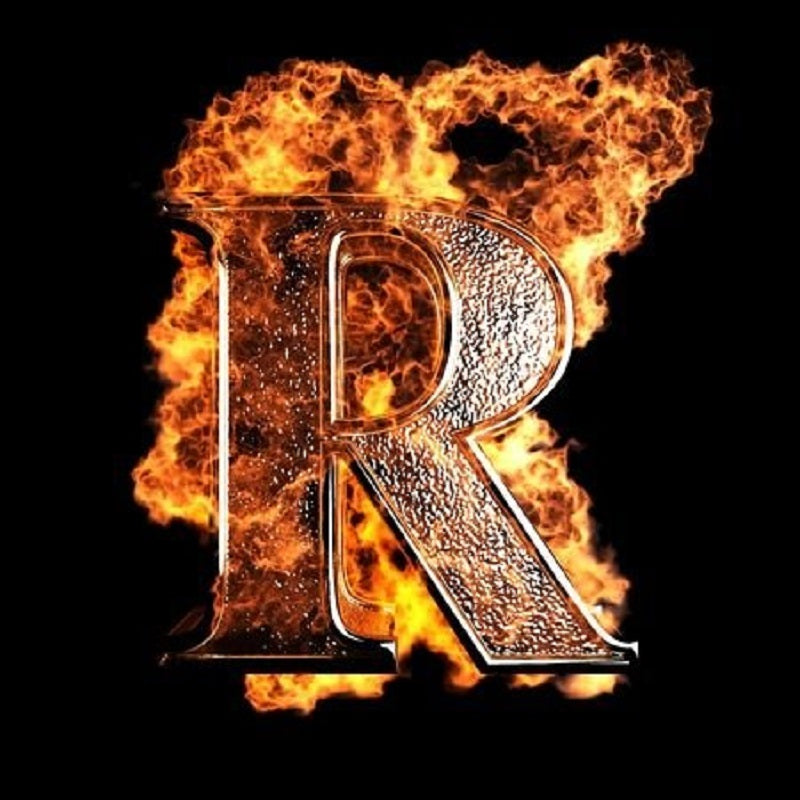 Flame Letter R - Full Round Drill Diamond Painting 30*30CM