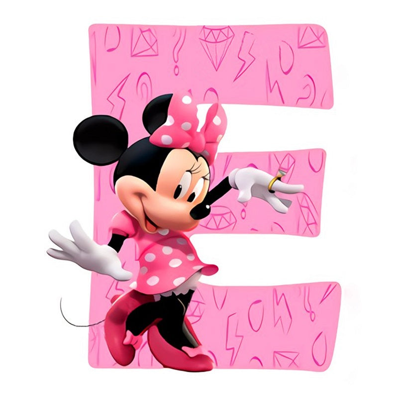 Mickey Mouse Letter E - Full Round Drill Diamond Painting 30*30CM