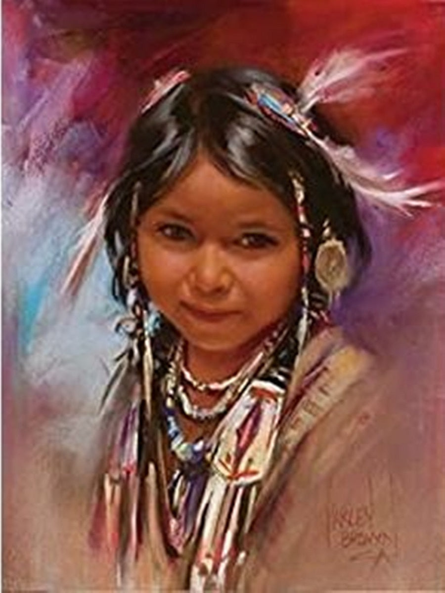 Little Indian Girl - Full Round Drill Diamond Painting 30*40CM
