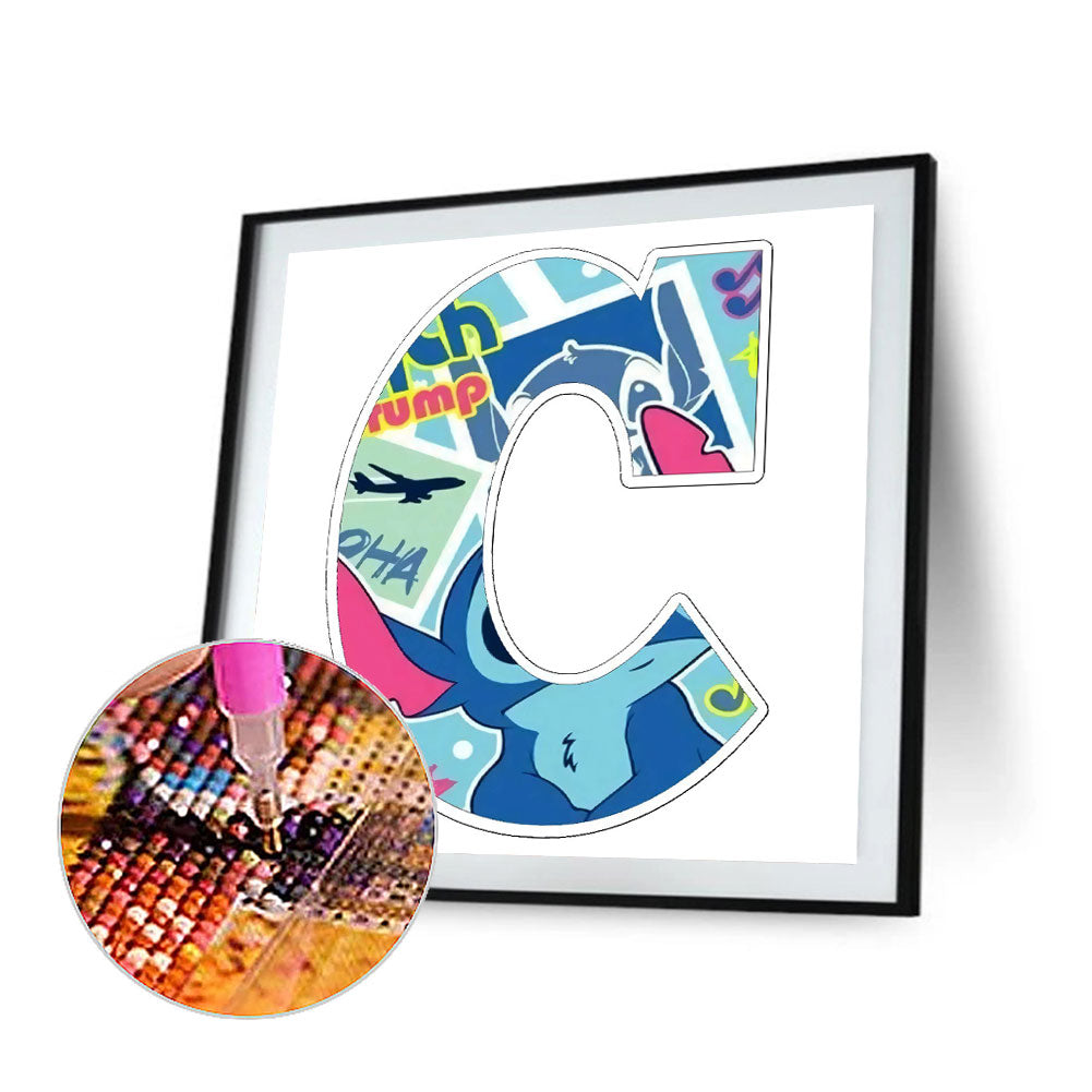 Stitch Letter C - Full Round Drill Diamond Painting 30*30CM