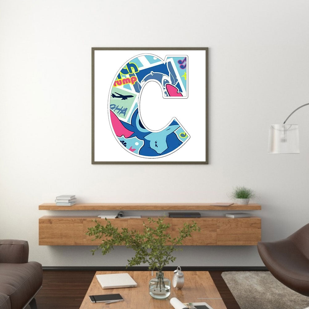 Stitch Letter C - Full Round Drill Diamond Painting 30*30CM