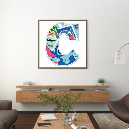 Stitch Letter C - Full Round Drill Diamond Painting 30*30CM