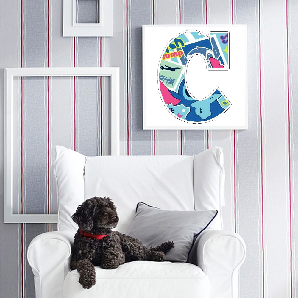 Stitch Letter C - Full Round Drill Diamond Painting 30*30CM