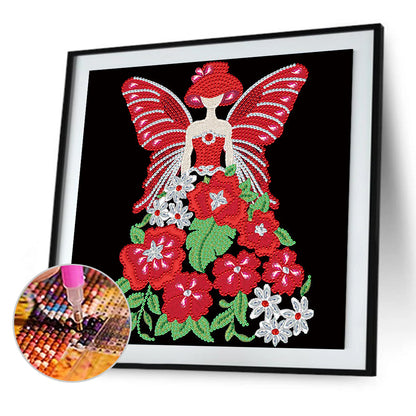 Flower Girl 30*30CM(Canvas) Special Shaped Drill Diamond Painting