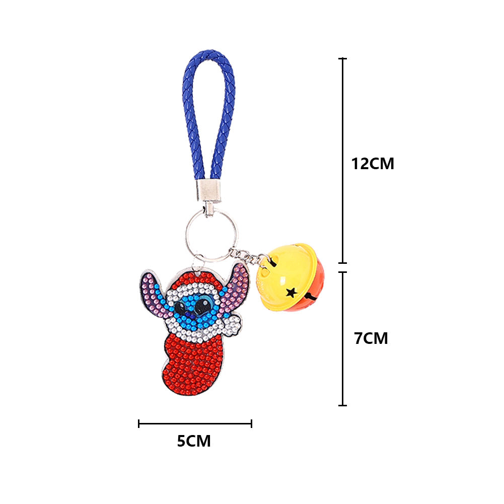 DIY Diamonds Painting Keychain Crystal Small Bell Keychain for Women Bag Pendant