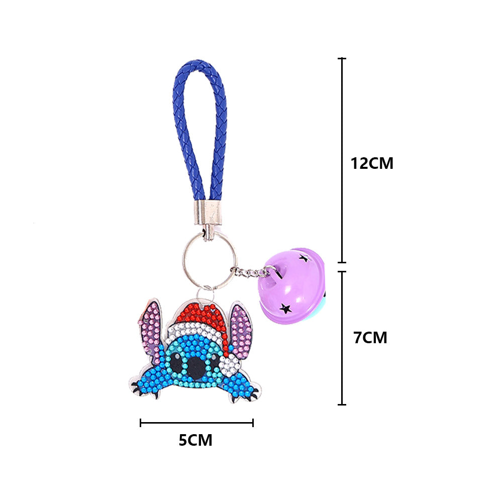 DIY Diamonds Painting Keychain Crystal Small Bell Keychain for Women Bag Pendant