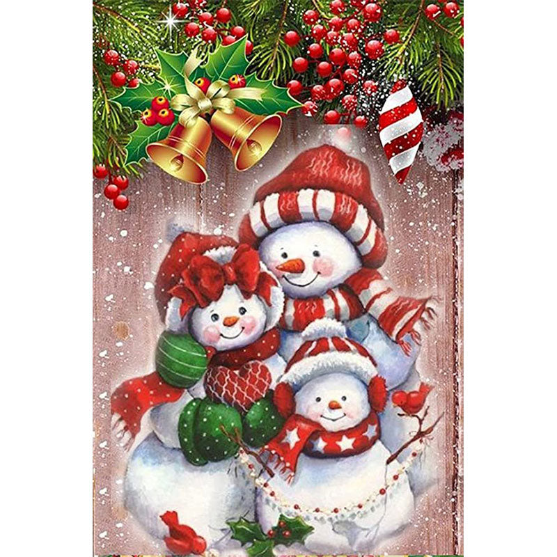 Christmas Snowman 30*40CM(Canvas) Full Round Drill Diamond Painting