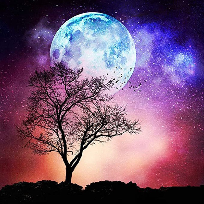 Full Moon Tree - Full Round Drill Diamond Painting 30*30CM