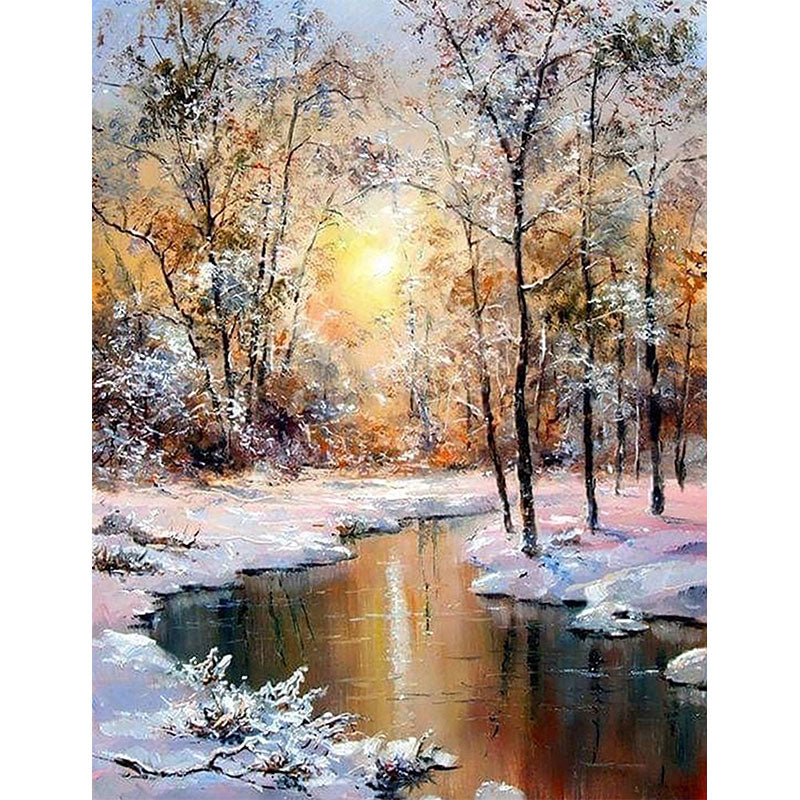 Sunset Creek 50*65CM(Canvas) Full Round Drill Diamond Painting