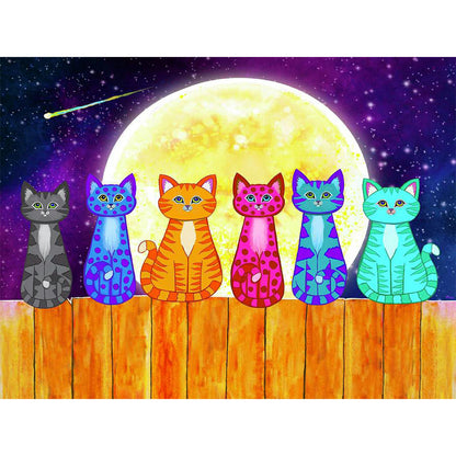 Colorful Cat - Full Round Drill Diamond Painting 40*30CM