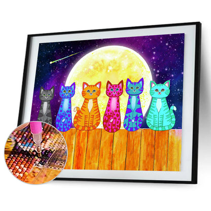 Colorful Cat - Full Round Drill Diamond Painting 40*30CM