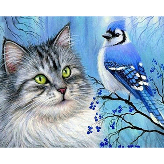 Cats And Birds - Full Round Drill Diamond Painting 50*40CM