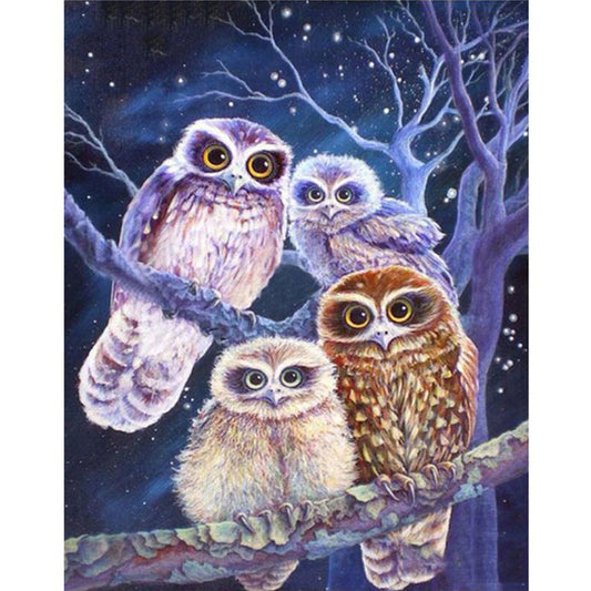 Owl 40*50CM(Canvas) Full Round Drill Diamond Painting