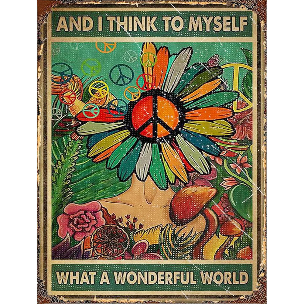 Colorful Flower Poster 40*50CM(Canvas) Full Round Drill Diamond Painting