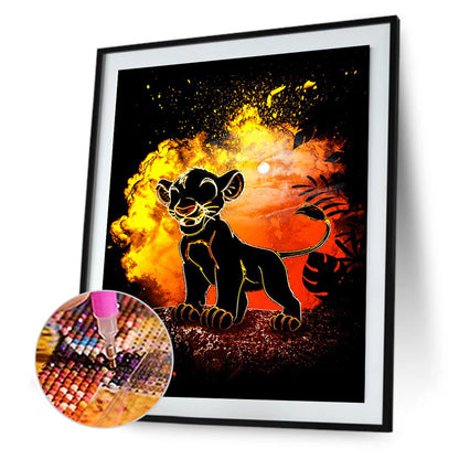 Simba Silhouette - Full Round Drill Diamond Painting 30*40CM