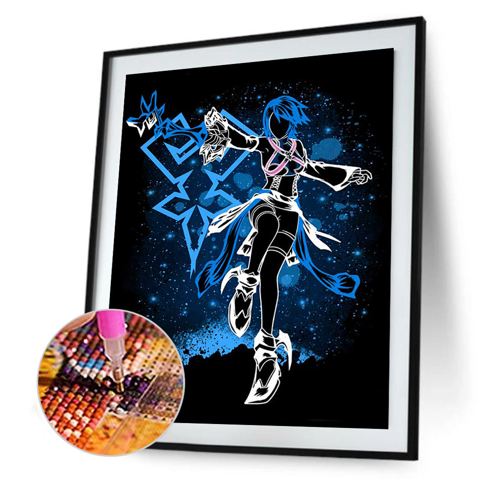 Aqua Silhouette - Full Round Drill Diamond Painting 30*40CM