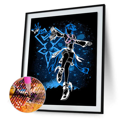 Aqua Silhouette - Full Round Drill Diamond Painting 30*40CM