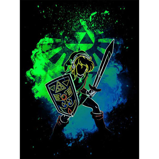 The Legend Of Zelda Silhouette - Full Round Drill Diamond Painting 30*40CM