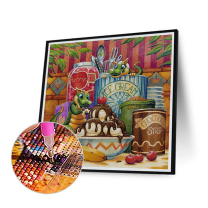 Green Dragon 30*30CM(Canvas) Full Round Drill Diamond Painting