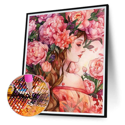 Flower Girl 40*50CM(Canvas) Full Round Drill Diamond Painting