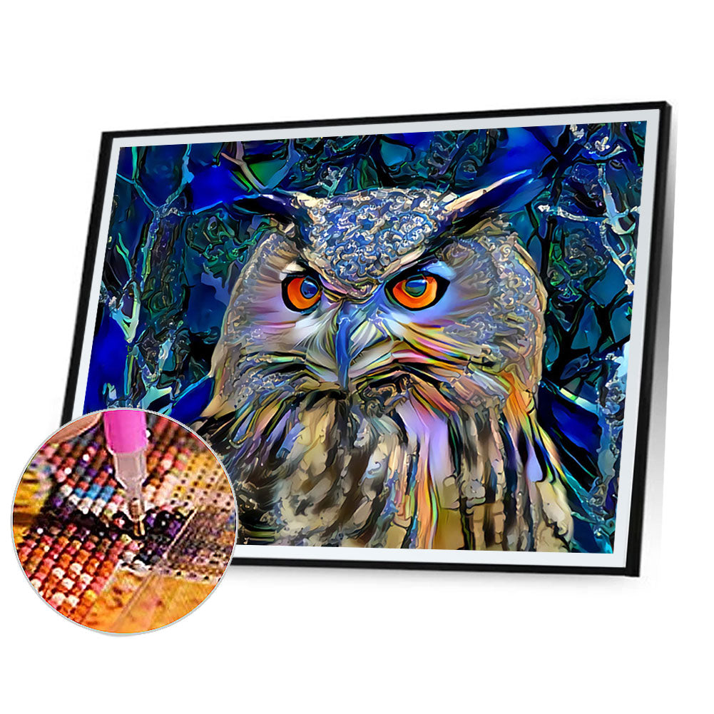 Owl 60*50CM(Canvas) Full Round Drill Diamond Painting