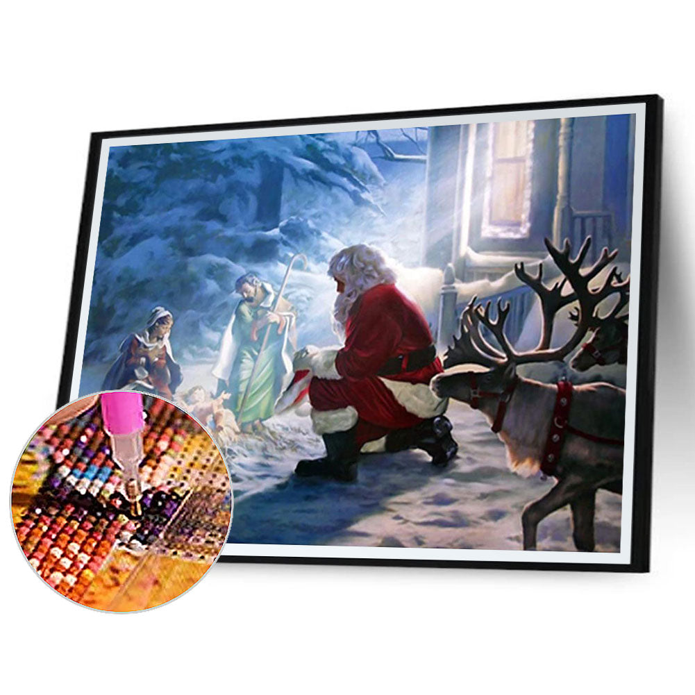 Santa Claus And Lady 40*30CM(Canvas) Full Square Drill Diamond Painting