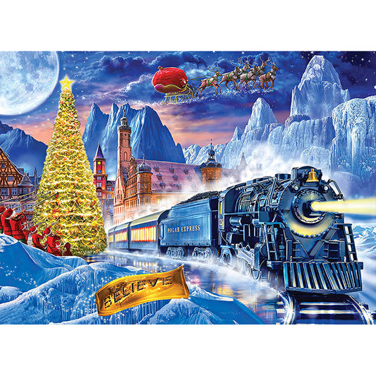 Christmas Sleigh 50*40CM(Canvas) Full Square Drill Diamond Painting