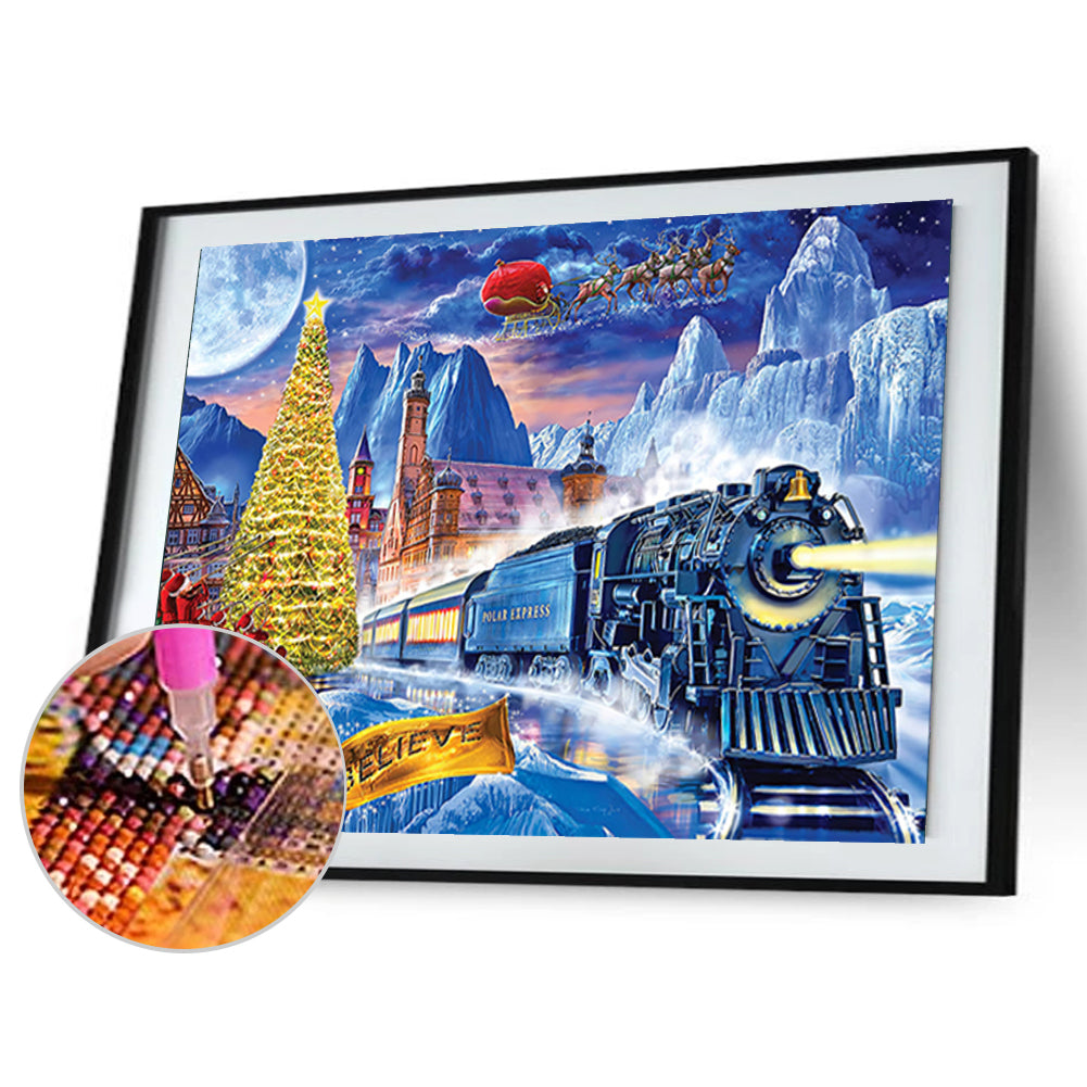 Christmas Sleigh 50*40CM(Canvas) Full Square Drill Diamond Painting