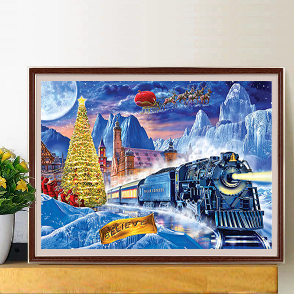 Christmas Sleigh 50*40CM(Canvas) Full Square Drill Diamond Painting