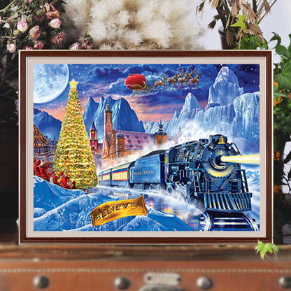 Christmas Sleigh 50*40CM(Canvas) Full Square Drill Diamond Painting