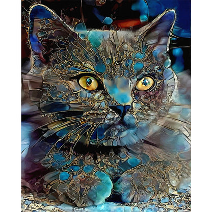 Blue Cat - Full Square Drill Diamond Painting 50*60CM