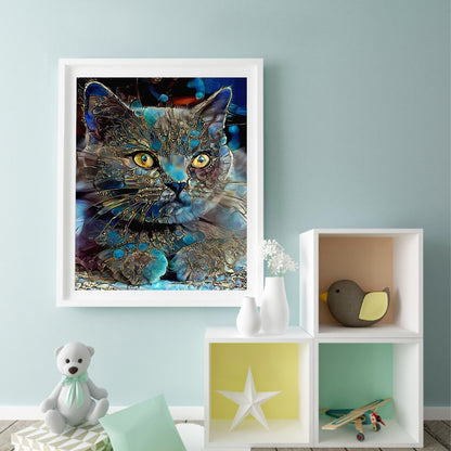 Blue Cat - Full Square Drill Diamond Painting 50*60CM