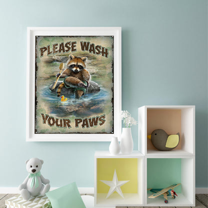 Raccoon Taking A Bath - Full Square Drill Diamond Painting 50*60CM