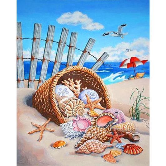 Seashells On The Beach - Full Square Drill Diamond Painting 50*60CM