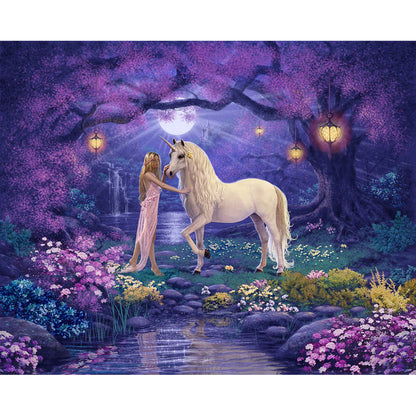 Elf Fairy And Unicorn - Full Round Drill Diamond Painting 40*30CM