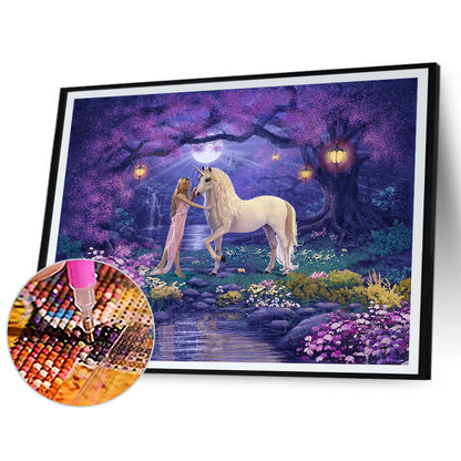 Elf Fairy And Unicorn - Full Round Drill Diamond Painting 40*30CM