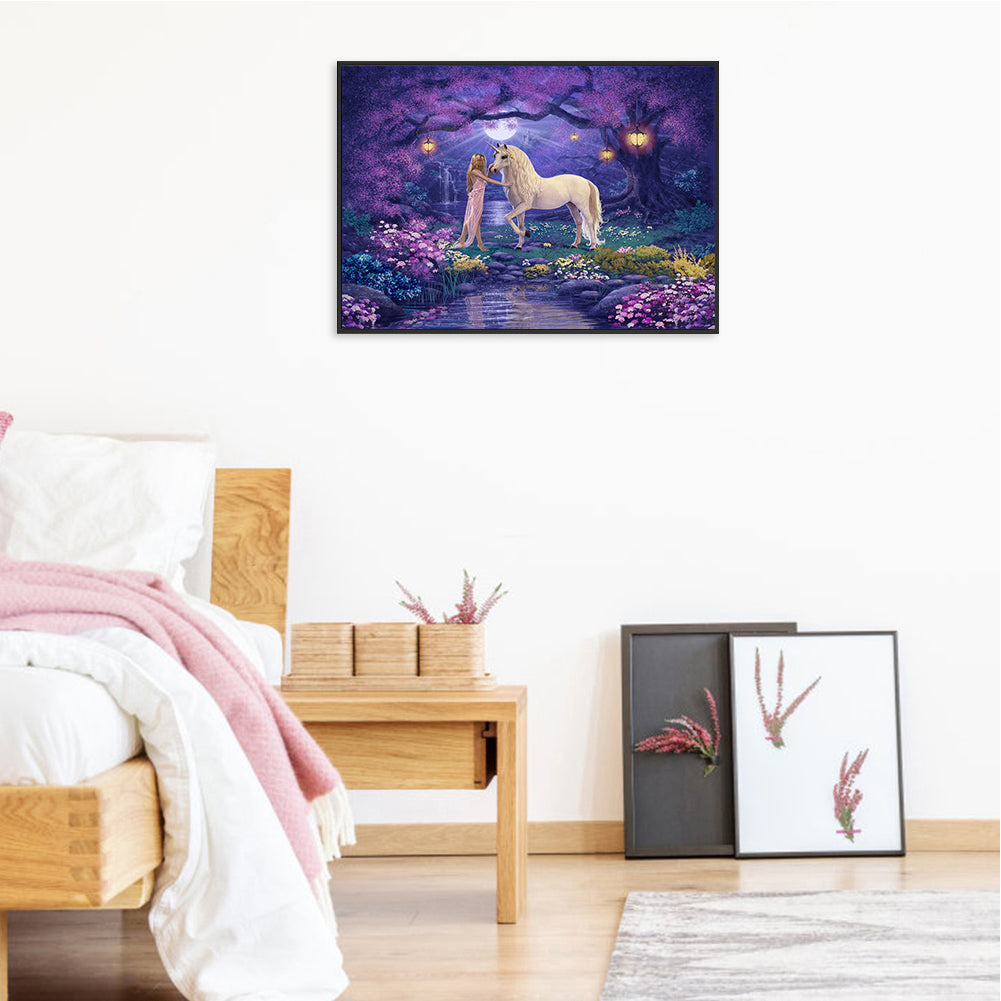 Elf Fairy And Unicorn - Full Round Drill Diamond Painting 40*30CM