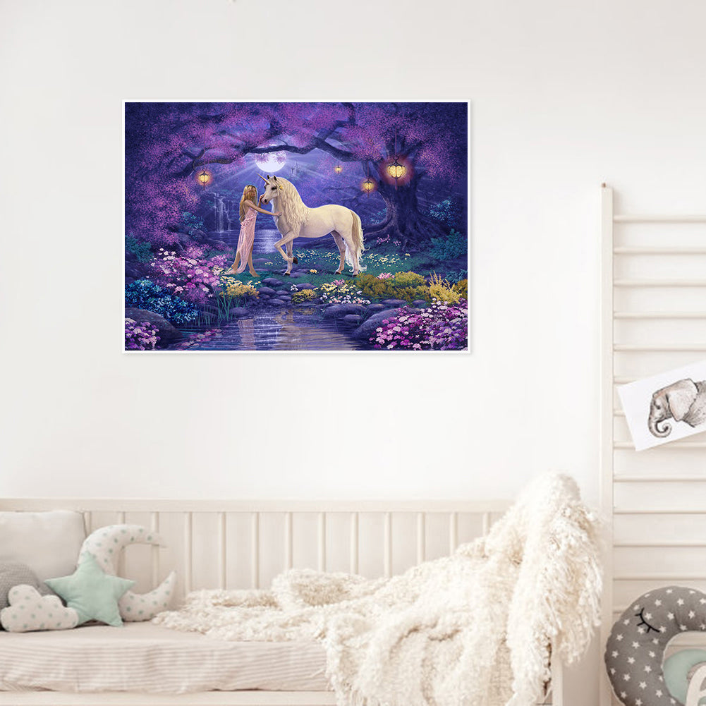 Elf Fairy And Unicorn - Full Round Drill Diamond Painting 40*30CM