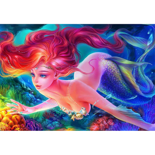 Mermaid Ariel - Full Round Drill Diamond Painting 50*30CM