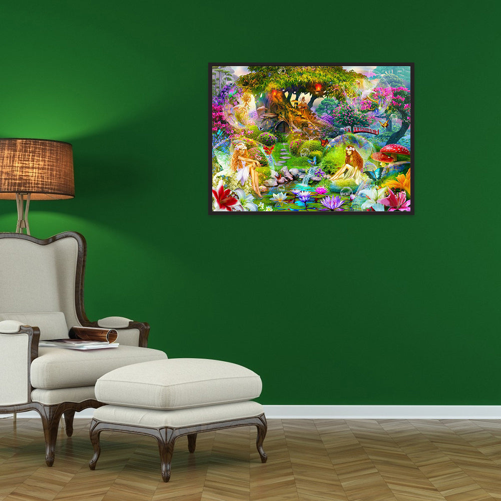 Starry Night Elf - Full Round Drill Diamond Painting 50*30CM