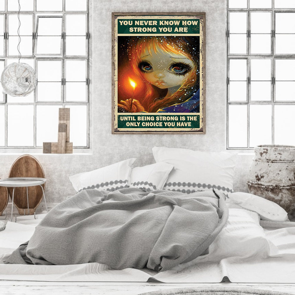 Big Eyes Doll English Poster Painting 40*50CM(Canvas) Full Round Drill Diamond Painting