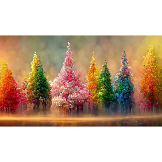 Painted Trees 80*40CM(Canvas) Full Round Drill Diamond Painting