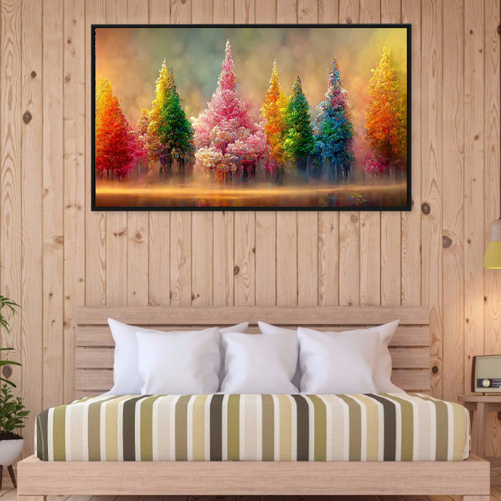 Painted Trees 80*40CM(Canvas) Full Round Drill Diamond Painting