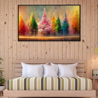 Painted Trees 80*40CM(Canvas) Full Round Drill Diamond Painting